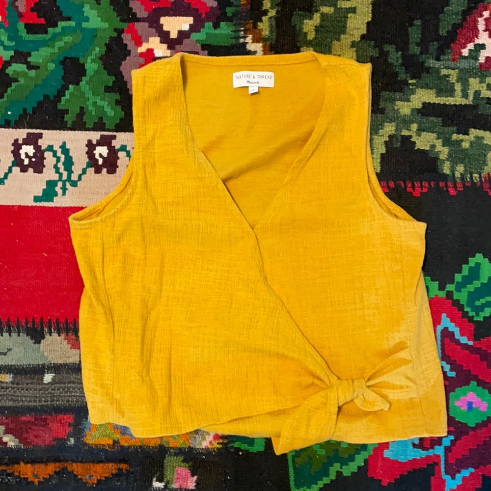 Madewell Yellow/orange wrap tank